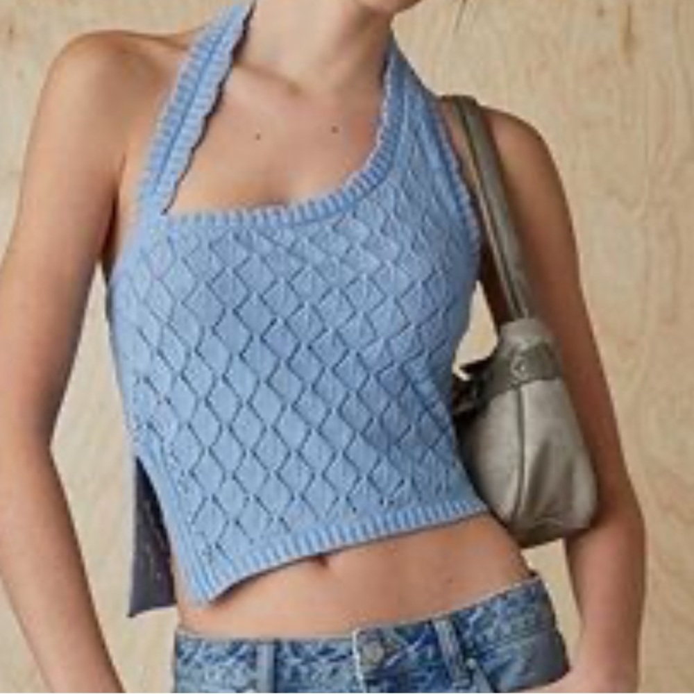 Knit blue top